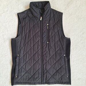 Vintage Ralph Lauren Quilted Vest - Black with stretch side panels - size S